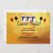 Las Vegas Sign Casino Party Einladung (Rückseite)