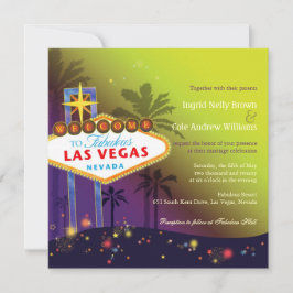 Las Vegas Sign Hochzeit in Urlaubsort Einladung