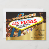 Las Vegas Sign Informal Fun Wedding Einladung (Vorderseite)