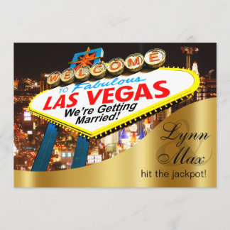 Las Vegas Sign Informal Fun Wedding Einladung