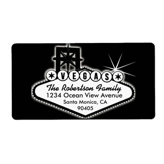 Las Vegas Sign mit Sternen Adressenkennzeichnung (Vorne)