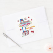 Las Vegas Sign Nevada Baecation Group Matching Runder Aufkleber (Umschlag)