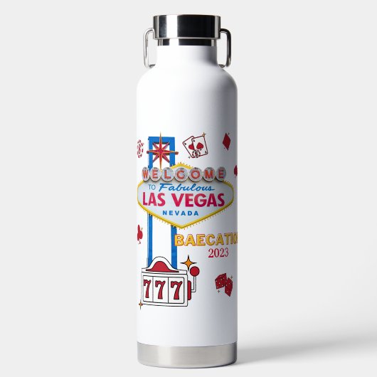 Las Vegas Sign Nevada Baecation Trinkflasche (Vorderseite)