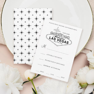 Las Vegas Sign Retro Wedding RSVP Card Karte