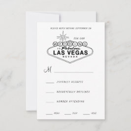 Las Vegas Sign Retro Wedding RSVP Karte
