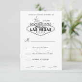 Las Vegas Sign Retro Wedding RSVP Karte (Stehend Vorderseite)
