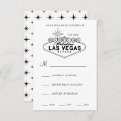 Las Vegas Sign Retro Wedding RSVP Karte (Vorne/Hinten)