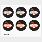 Las Vegas Sign up am Night Foto Runder Aufkleber (Blatt)