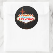 Las Vegas Sign up am Night Foto Runder Aufkleber (Tasche)