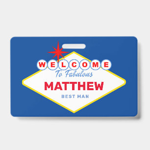 Las Vegas Sign VIP Pass Bachelor Party Einladung Ausweis