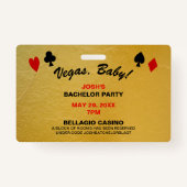 Las Vegas Sign VIP Pass Bachelor Party Einladung Ausweis (Rückseite)