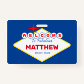 Las Vegas Sign VIP Pass Bachelor Party Einladung Ausweis (Vorderseite)