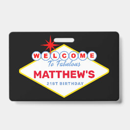 Las Vegas Sign VIP Pass Einladung Geburtstagsparty Ausweis