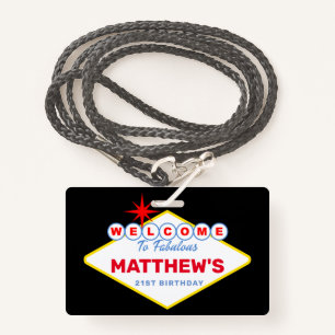 Las Vegas Sign VIP Pass Einladung Geburtstagsparty Ausweis