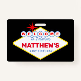 Las Vegas Sign VIP Pass Einladung Geburtstagsparty Ausweis