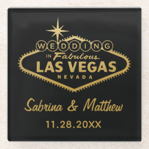 Las Vegas Sign Wedding Gift Idee   U PICK FARBE Glasuntersetzer