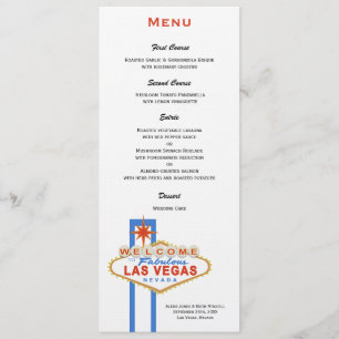 Las Vegas Sign Wedding Menu Menükarte