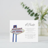 LAS VEGAS Sign Wedding oder Event Details Card Einladung (Stehend Vorderseite)
