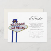 LAS VEGAS Sign Wedding oder Event Details Card Einladung (Vorne/Hinten)