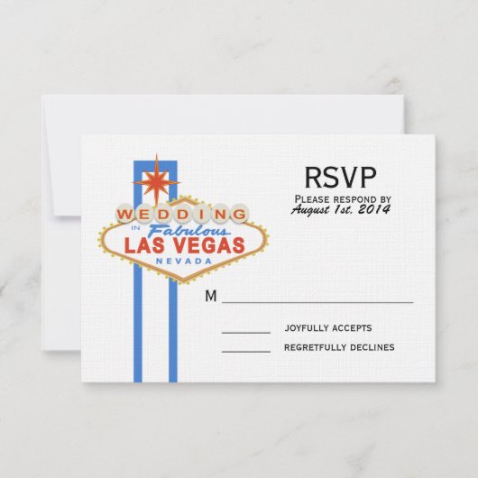 Las Vegas Sign Wedding Response Card RSVP Karte (Vorderseite)