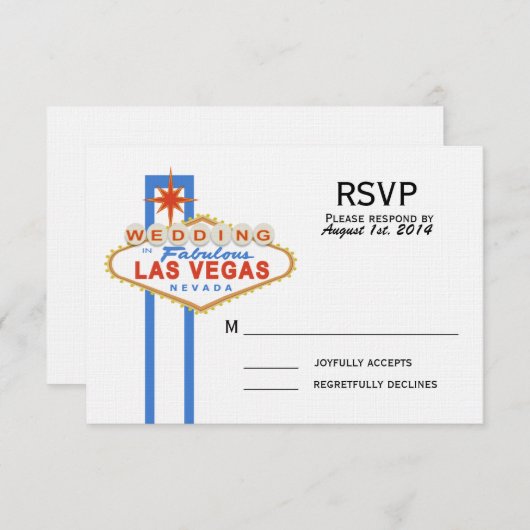 Las Vegas Sign Wedding Response Card RSVP Karte (Vorne/Hinten)
