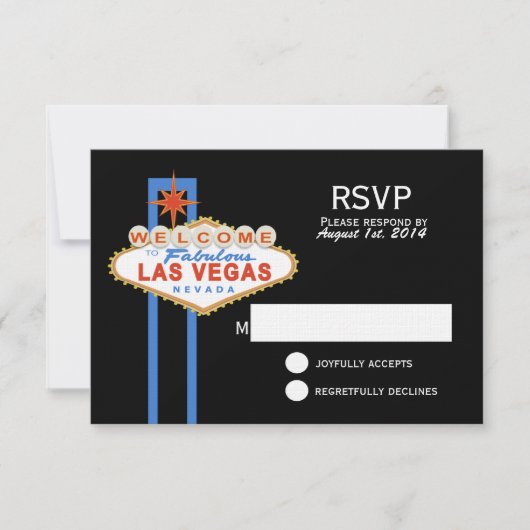 Las Vegas Sign Wedding Response Card RSVP Karte (Vorderseite)