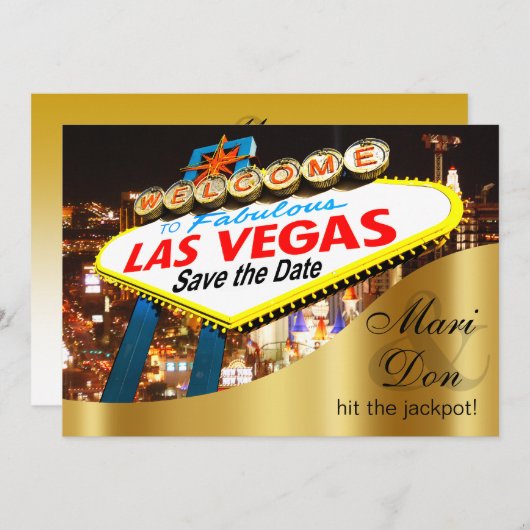 Las Vegas Sign Wedding Save the Date (Vorne/Hinten)