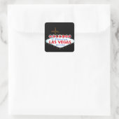 Las Vegas Sign - Welcome To Fabulous Las Vegas Quadratischer Aufkleber (Tasche)