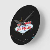 Las Vegas Sign - Welcome To Fabulous Las Vegas Runde Wanduhr (Winkel)