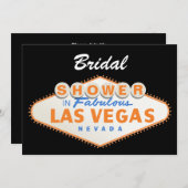 Las Vegas signieren Hochzeit in Urlaubsort Brautpa Einladung (Vorne/Hinten)