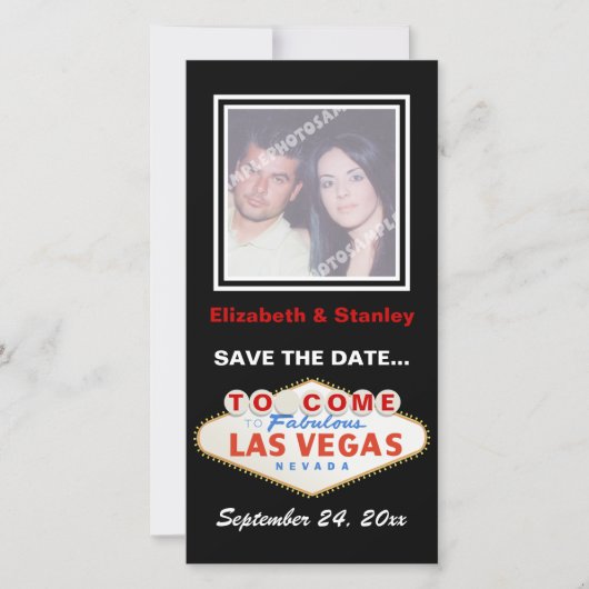 Las Vegas signiert Hochzeit in Urlaubsort Save the Date (Vorderseite)