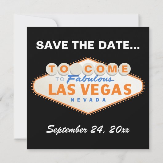 Las Vegas signiert Hochzeit in Urlaubsort Save the Date (Vorderseite)