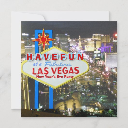 Las Vegas Silvester Party Einladung (Vorderseite)