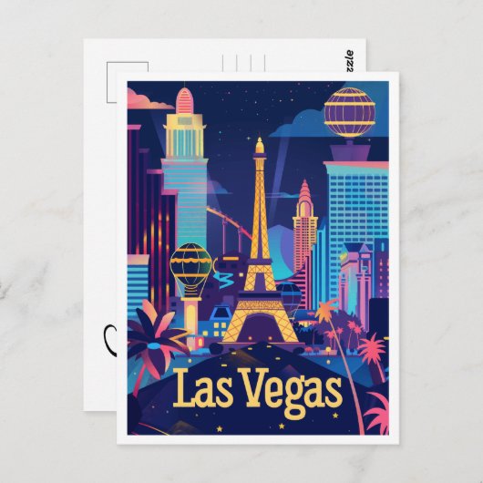 Las Vegas - Sin City After Dark Save the Date Postkarte (Vorne/Hinten)
