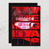 Las Vegas Sin City Party Einladung (Vorne/Hinten)