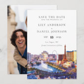 Las Vegas Skyline Aquarell-Foto-Hochzeit Save The Date (Vorne/Hinten)