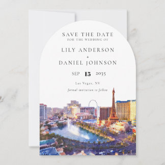 Las Vegas Skyline Aquarell Foto Hochzeitsbogen Save The Date