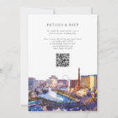 Las Vegas Skyline Aquarell QR Code Hochzeit Einladung (Rückseite)