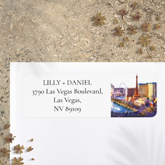 Las Vegas Skyline Aquarell Rücksendeadresse
