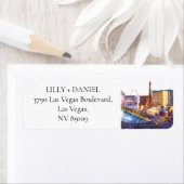 Las Vegas Skyline Aquarell Rücksendeadresse (Insitu)