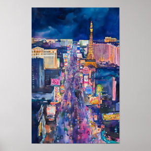 Las Vegas Skyline Art Print Poster