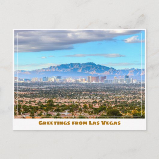 Las Vegas Skyline aus der Wüste Postkarte (Vorderseite)