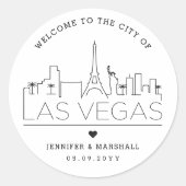 Las Vegas Skyline | Begrüßungsnachricht Runder Aufkleber (Vorderseite)