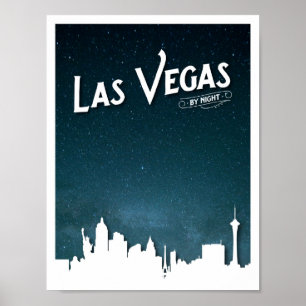 Las Vegas Skyline bei Nacht, Las Vegas, Nevada Poster