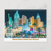 Las Vegas Skyline beleuchtet nachts, Postkarte (Vorderseite)