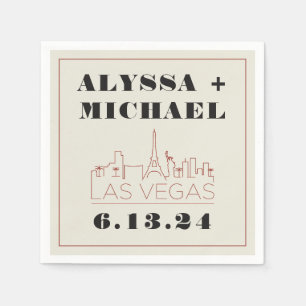 Las Vegas Skyline Casino Wedding Serviette