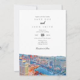 Las Vegas Skyline Einladung zur Hochzeit