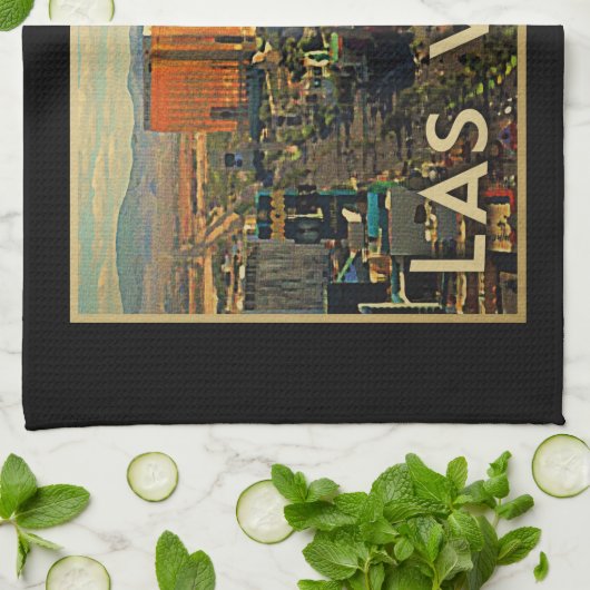 Las Vegas Skyline Geschirrtuch (Gefaltet)