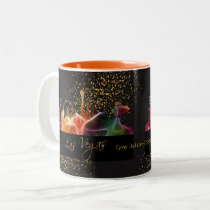Las Vegas-Skyline in den psychedelischen Farben Zweifarbige Tasse