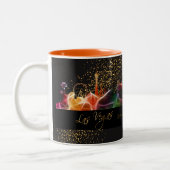 Las Vegas-Skyline in den psychedelischen Farben Zweifarbige Tasse (Links)